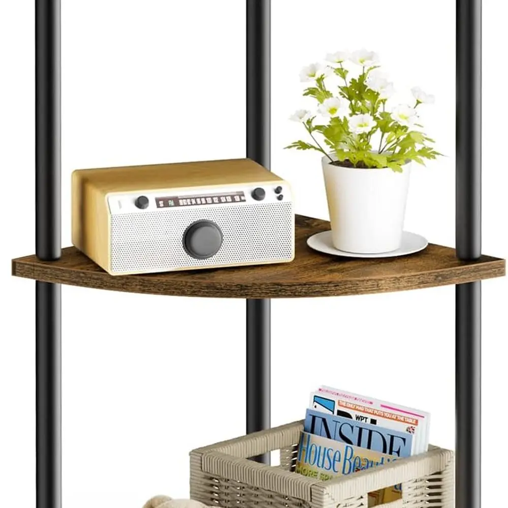 

Space-Saving Vintage Corner Shelf, 29.5 Tall, Multi-Purpose Storage for Home & Office
