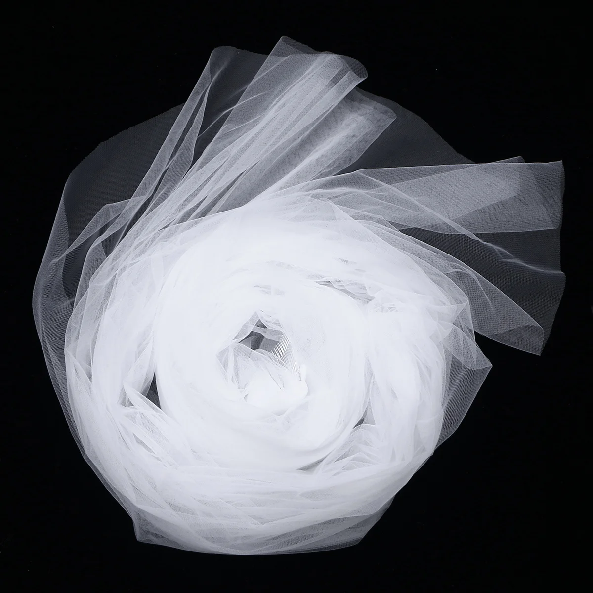 

Simple Elegant Bridal Veil Single Layer Wedding Veil Pure White 30cm Comb Easy Attach Flowing Smooth Bridal Accessories