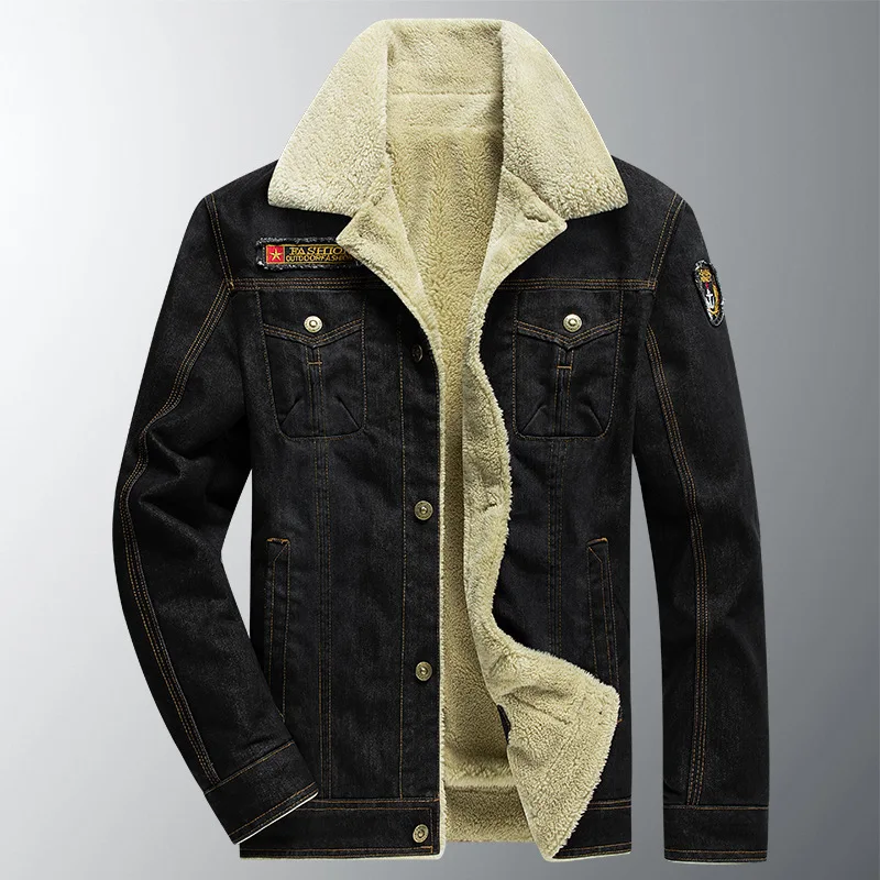 Winter New Fashion American European Men’s Turn-down Collar Long Sleeve Plus Size Casual Trendy Denim Jackets Male Jean Coats
