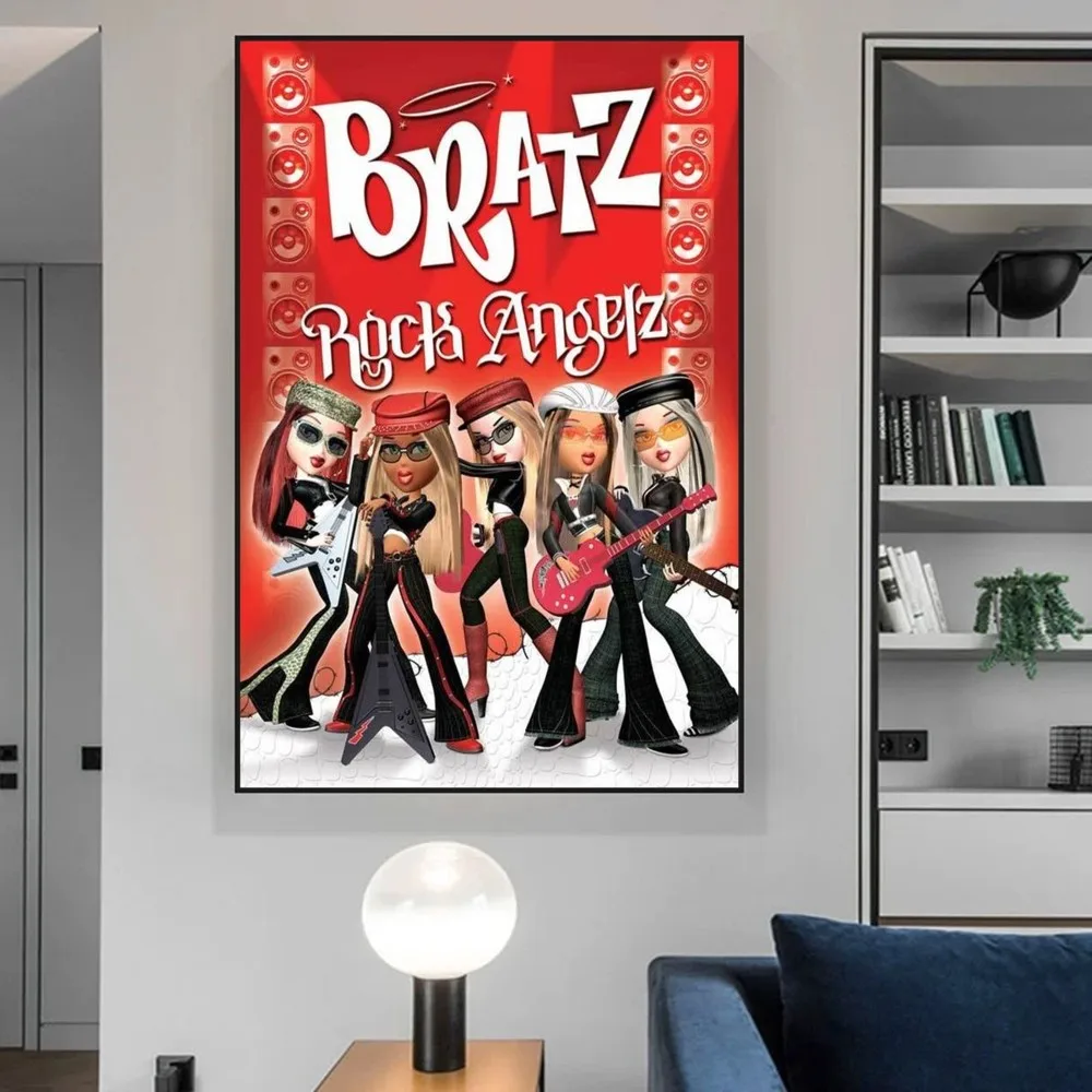 Affiche d'art autocollante Bratz Butter Anime, autocollant en papier kraft rétro, peinture décorative vintage, bricolage, chambre et bar, 73