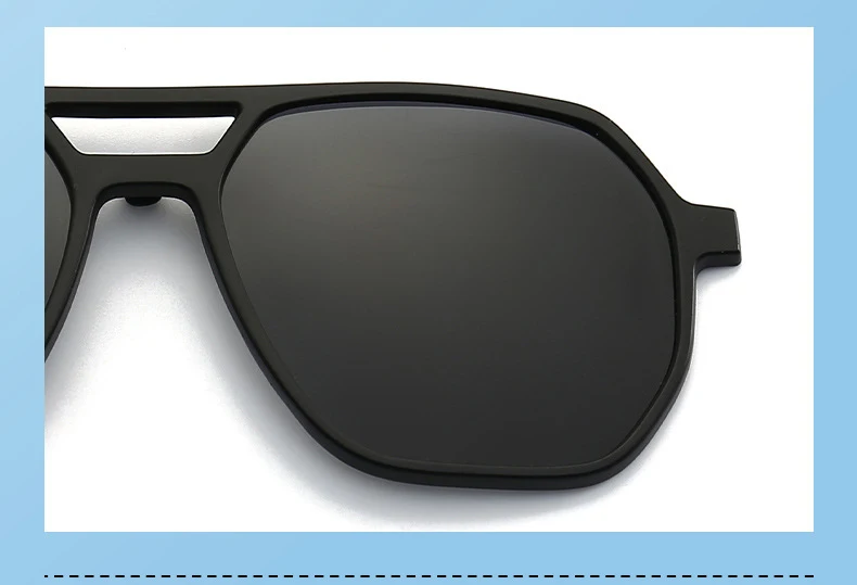 VCKA 6 In 1 Pilot Polarisierte Myopie Sonnenbrille 2025 NEUE Magnetische Clip Männer Frauen Gläser Optische Verordnung Brillen -0,5 bis -6,0 – Detail 6