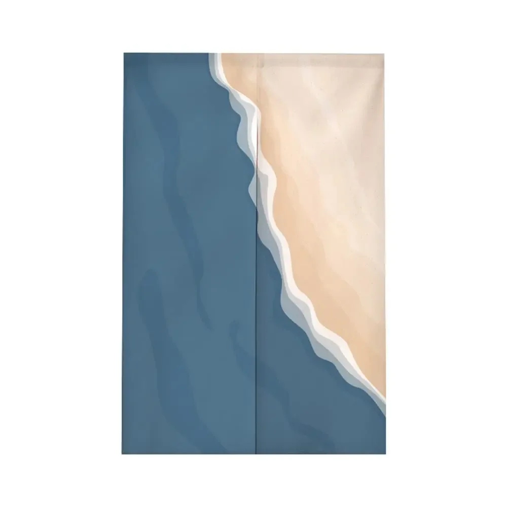 الشمال الزهور اليابانية نورين المدخل الستار القطن الكتان الأزرق المشهد ستارة الباب نافذة العلاج نسيج التقسيم