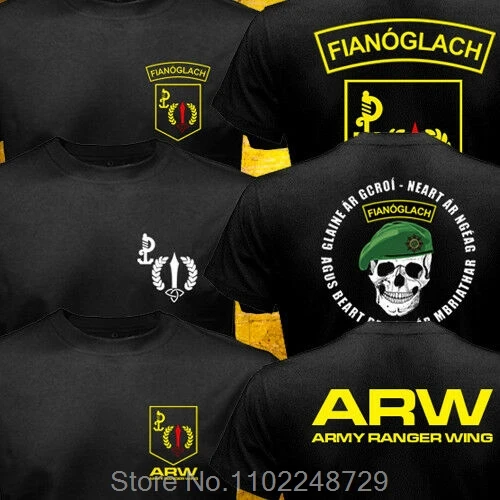 Ireland Irish ARW Army Ranger Wing Special Force Ops Army Military Men T-shirt Casual O-Neck Tshirt Oversize Streetwear Tees