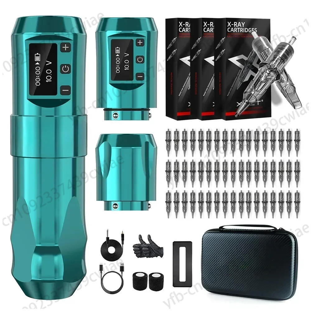 

Wireless Tattoo Machine Kit Rotaty Battery Pen With Portable Power Pack 2400mAh Cartridge Needles RL RM Tattoo Supplies