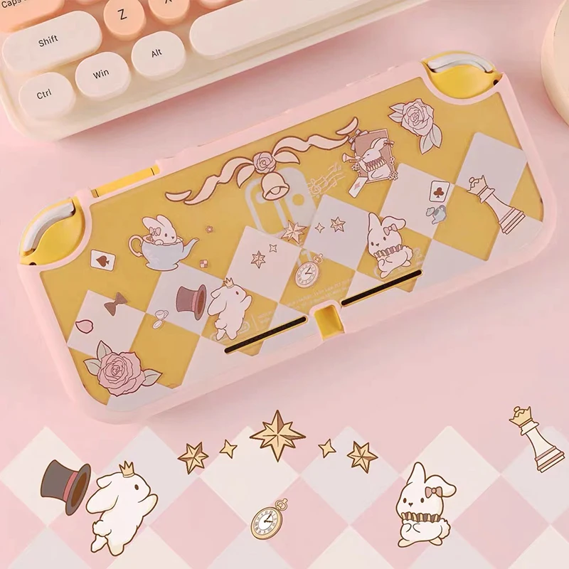 Switch Lite Game Case Cute Bunny Soft Full Back Protective Cover Compatible-Nintendo Switch Lite Shell Case For NS Lite Case