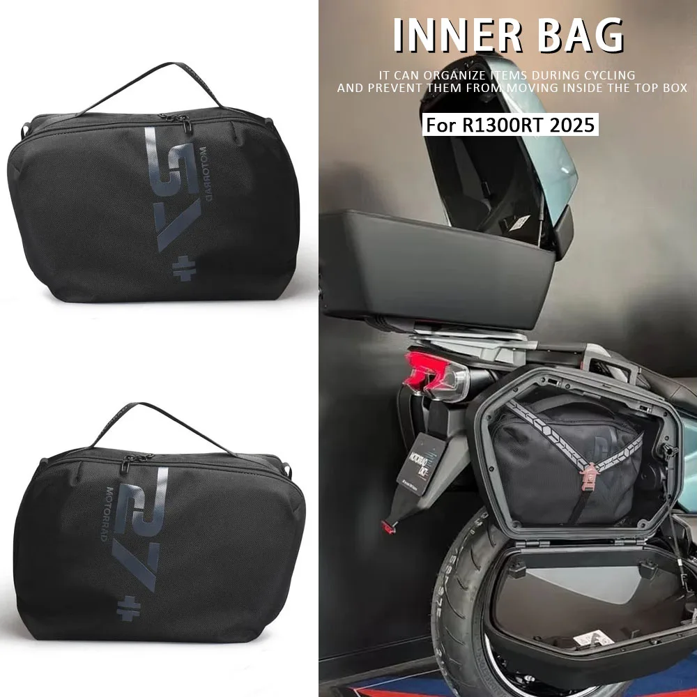 

For BMW R 1300 RT R1300 RT 2025 Motorcycle Black with Logo Luggage Side Case Inner Bag Top Case Waterproof Bag R1300RT r1300rt