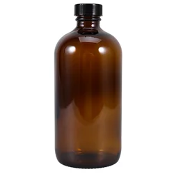 Glass Bottle Brown Essential Oils Bottle Lab Chemicals Storage Refillable Container with Lid Empty