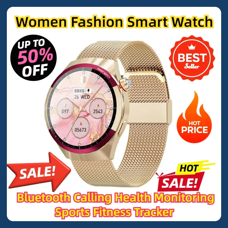 

Bluetooth Calling Health Monitoring Sports Fitness Tracker Women Fashion Smart Watch