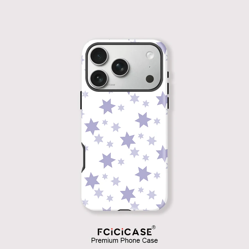 

Чехол Fcicicase для телефона Magsafe для iPhone 17 Air 16 15 14 11 12 13 Pro Max Plus, модный двухслойный матовый чехол с рисунком звезд