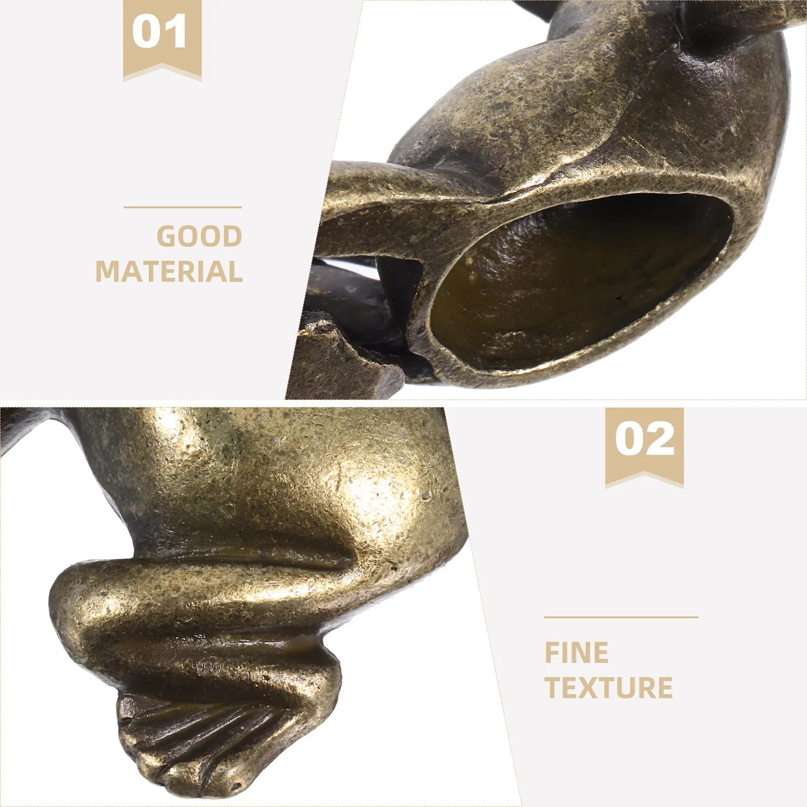 3Pcs Brass Frog Incense Stick Holder Compact Sturdy Mini Sculpture for Serene Meditation Space Yoga Relaxation Desktop
