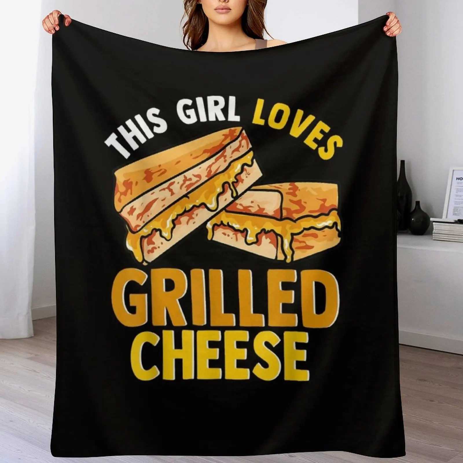 

This Girl Loves Grilled Cheese Throw Blanket Beautifuls christmas gifts Baby Blankets