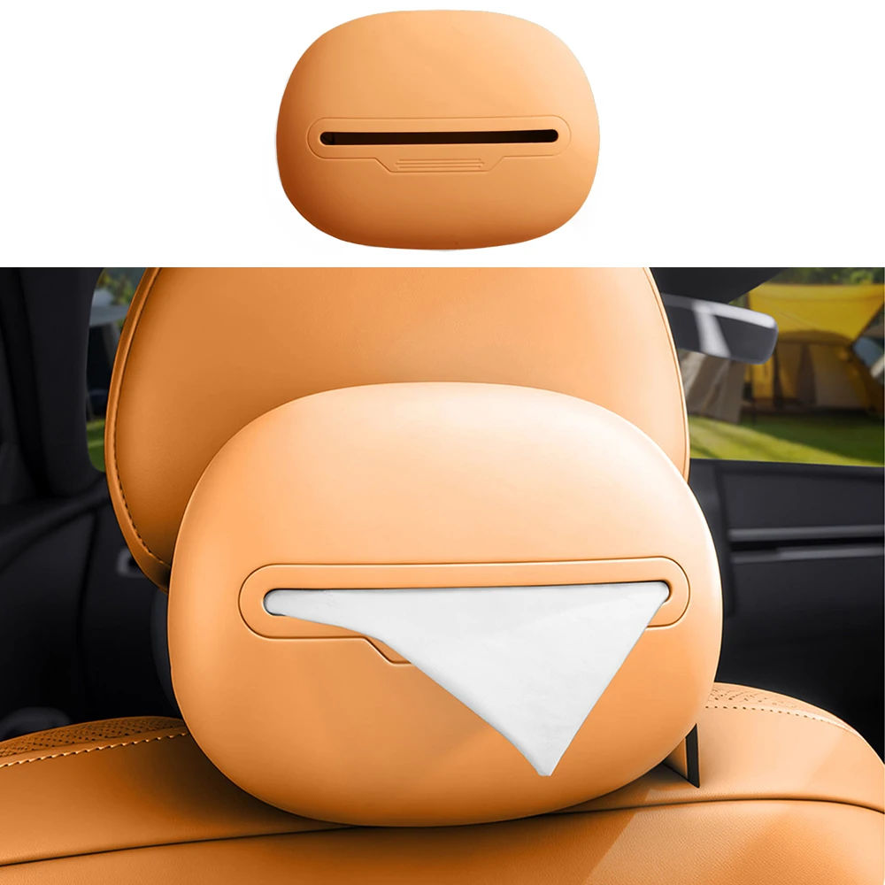 

Car Hanging Type Mounted Tissue Box Fit for CHERY ICAR V27 2026 2027 Car Seat Tissue Storage Bag Silicone Drawstring Cover