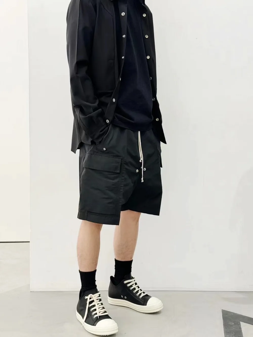 High Street Shorts Dark Style Men's Cargo Multi Pocket Functional Workwear Shorts Summer Loose Casual Five Quarter Pants