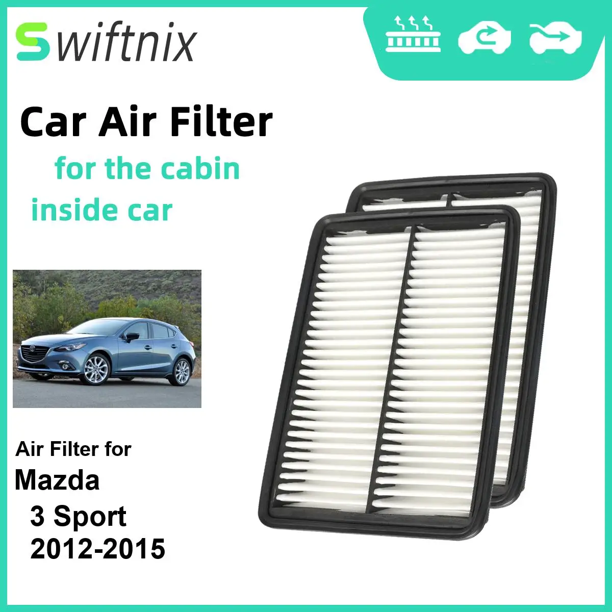 

2 шт. воздушный фильтр двигателя Calm Carbon Fiilter Cabin для Mazda 3 Sport 2012-2015 CA11259 фотосессия