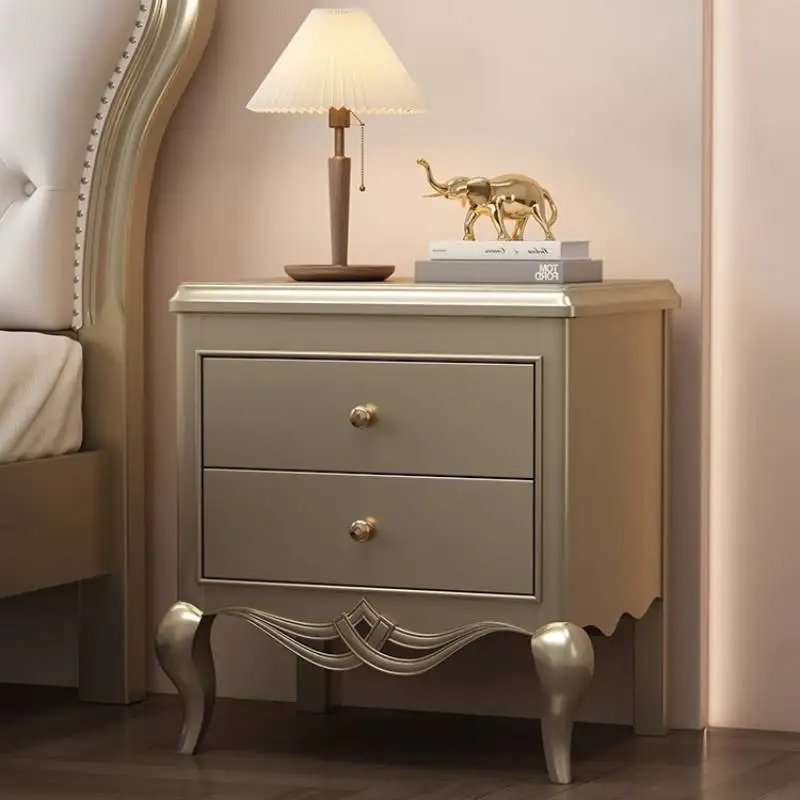 

Elegant Classic Nightstands Gray Designer European Unique Narrow Bedside Table Modern Luxury Mesitas De Noche Furniture Home