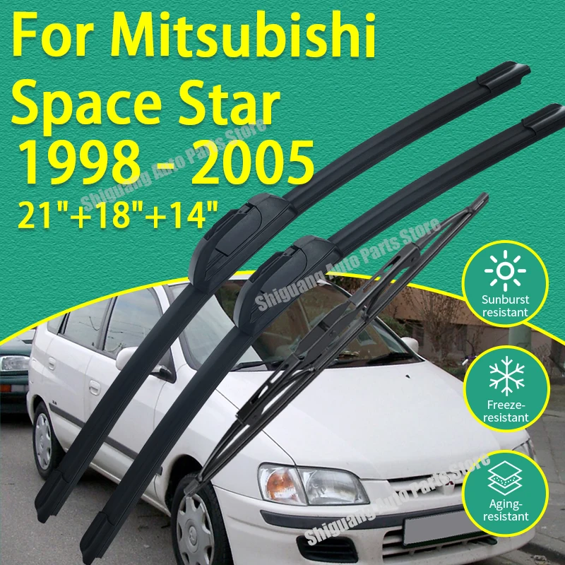 

Front Rear Silicone Coating Wipers for Mitsubishi Space Star 1998 - 2005 Car Wiper Windshield Windscreen Blades Accessories