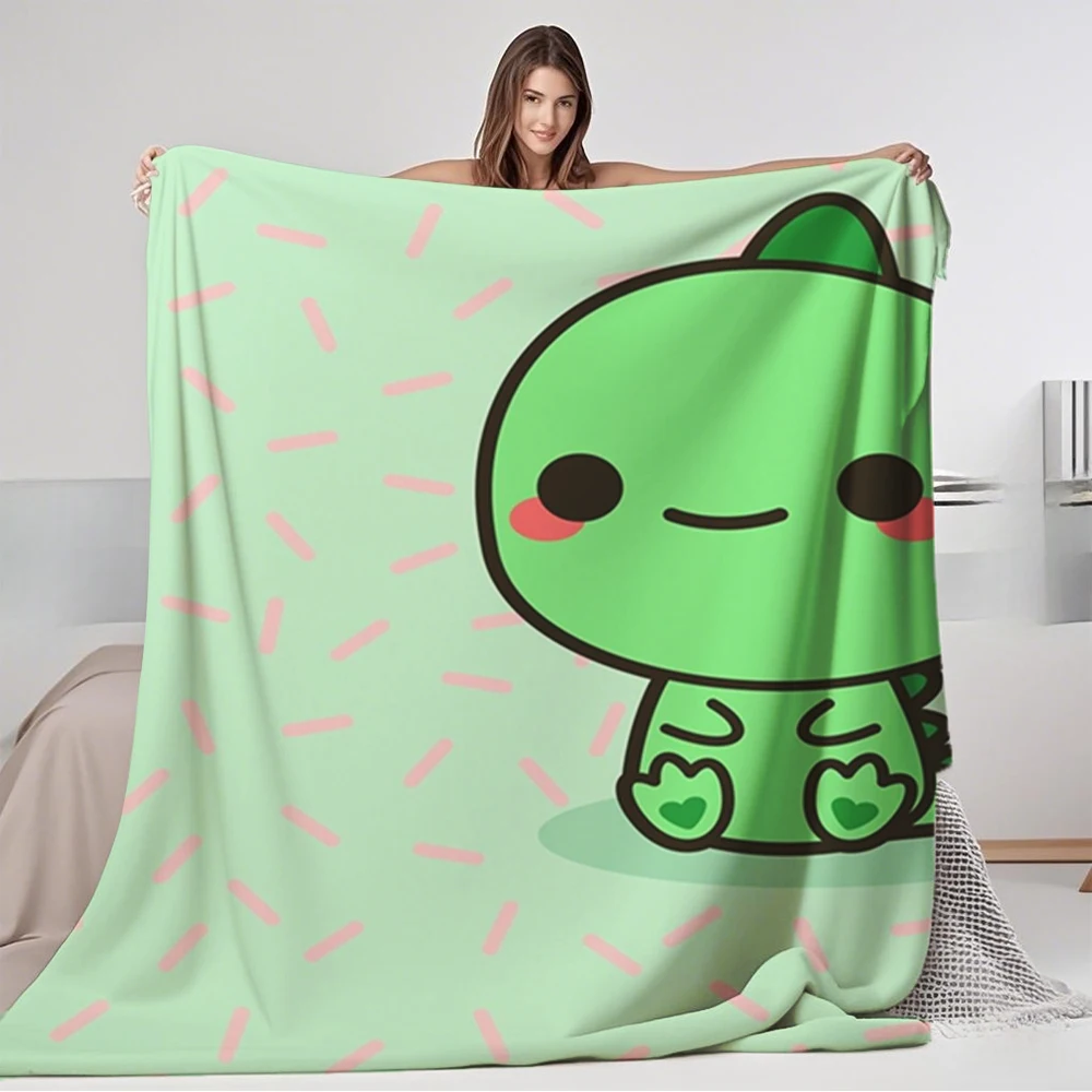 

Standard Flannel Bed Blanket Kawaii Dinosaur Series Abstract Comforter Bedspread Machine-washable Anti-pilling Blankets