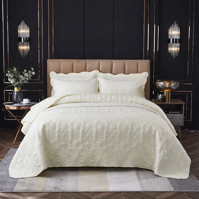 Bedspread on the Bed of Milk White Quilted, Luxury no Pillowcase, Nordic Decorative Coverlet, King Size Bedspread, 250x240cm