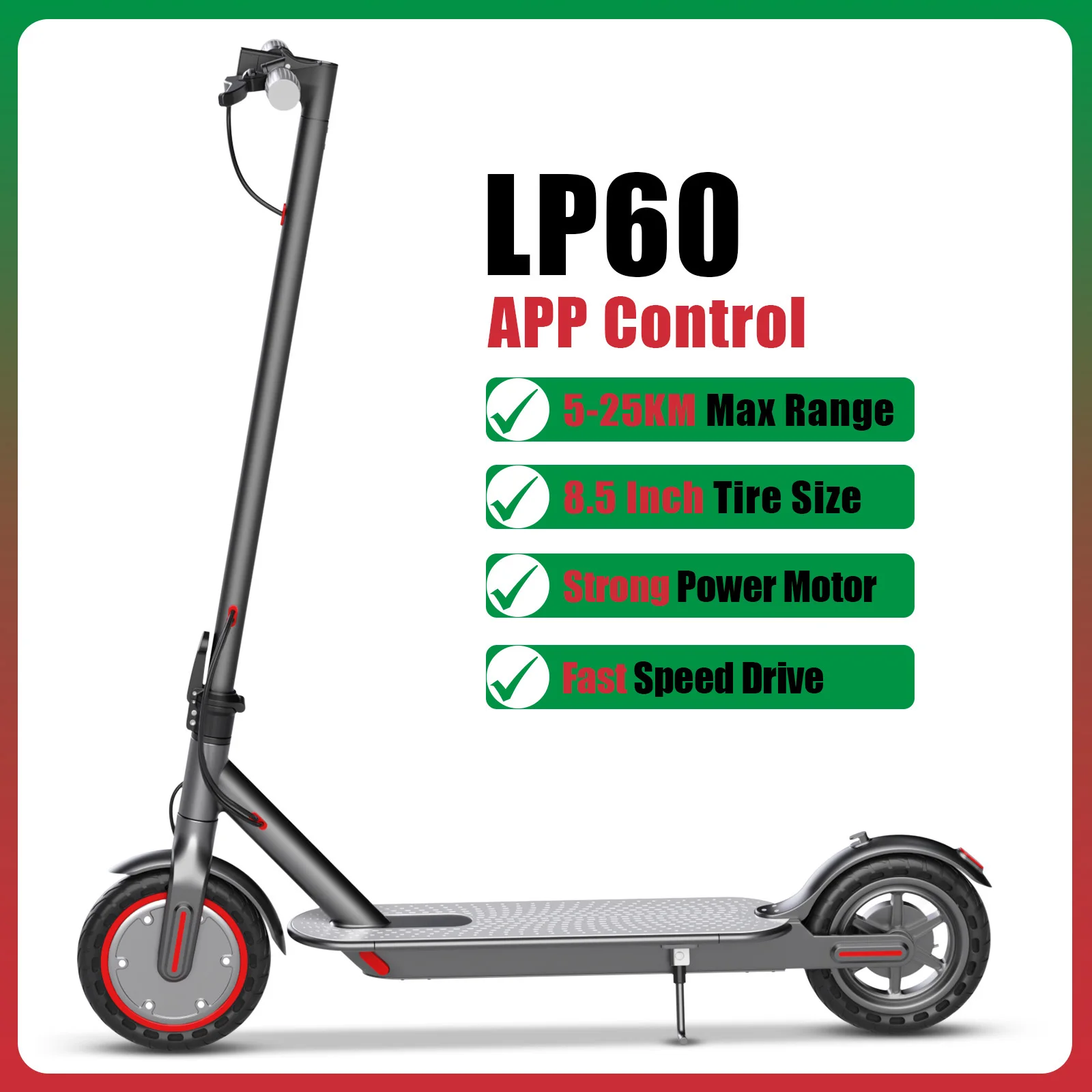 LADPED LP80/LP10 Elektrische Scooter 5-35KM Lange Afstand Verbeterde Krachtige Motor Slimme E-scooter met 8,5/10 Inch Explosiebestendige Band