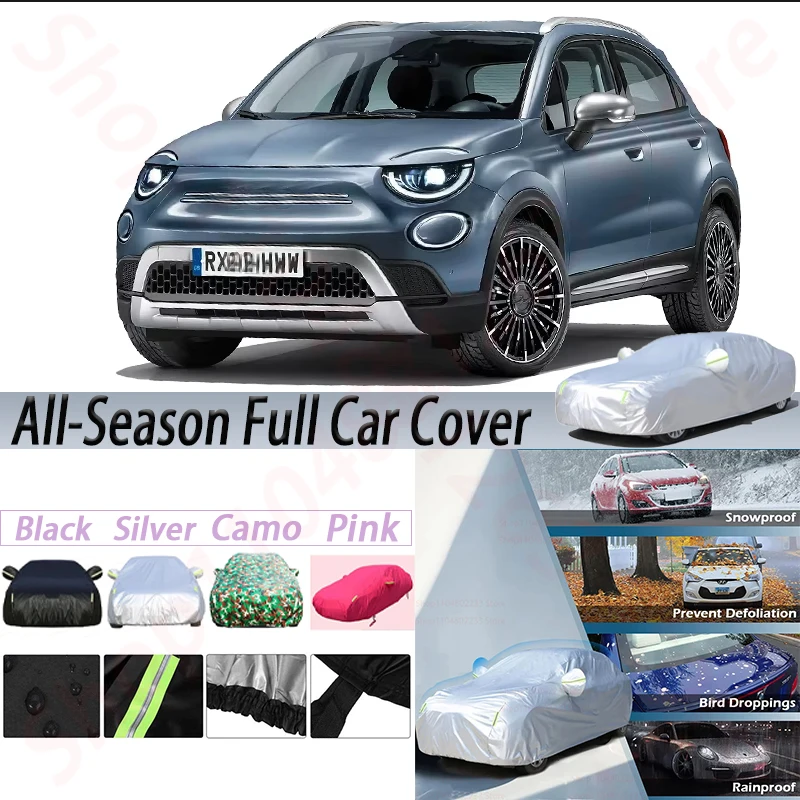

Waterproof Camouflage Car Cover Outdoor Anti-UV Sun Rain Snow Wind Dust Protection Cover For Fiat 500 500C 500E 500X 500L Living