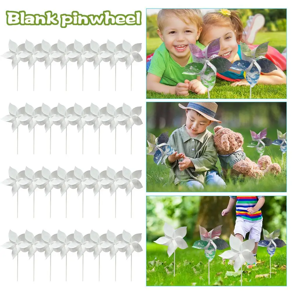 30pcs Sublimation Blank Pinwheels DIY Windmill Craft Party Crafts White Toy Painting Kids Toy DIY Favors Winnower Y1E9