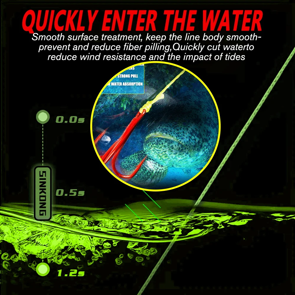 BAKAWA X8 300M PE Geflochtene Angelschnur 8 Stränge Starke Glatte Geflechtschnur Schnell Sinkend Salzwasser Süßwasser Karpfen Bass Angelausrüstung – Detail 4