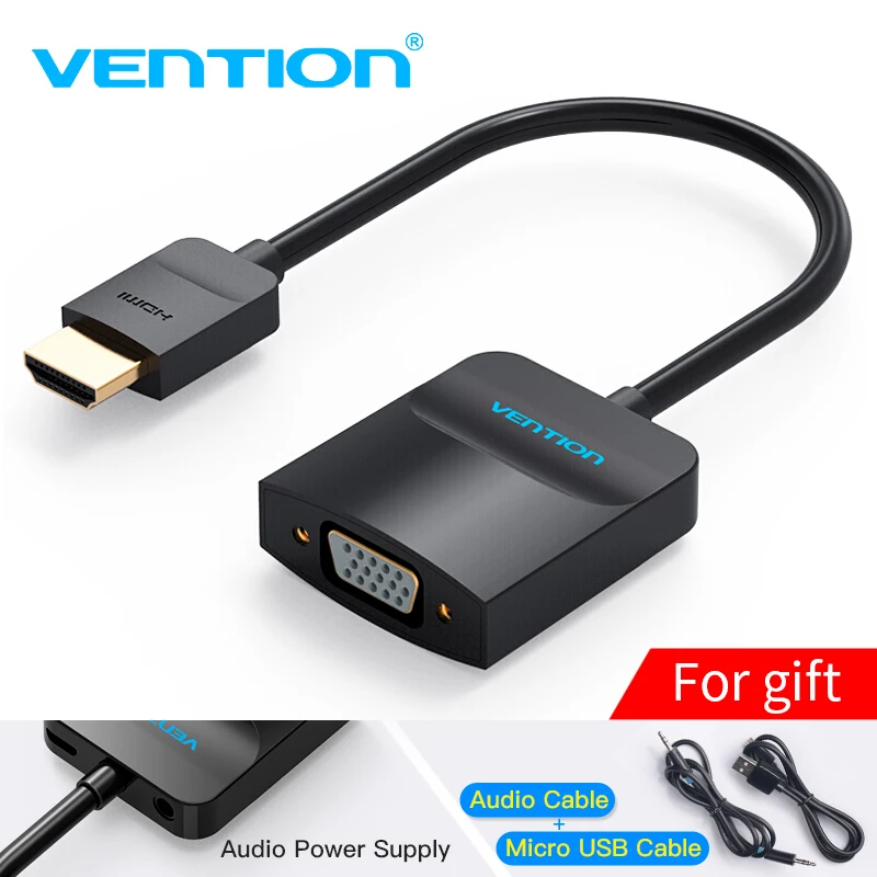 Адаптер Vention HDMI-VGA с цифровым и аналоговым видео аудио конвертером кабель 1080p для Xbox 360 PS3 PS4 ПК ноутбука ТВ коробка проектор