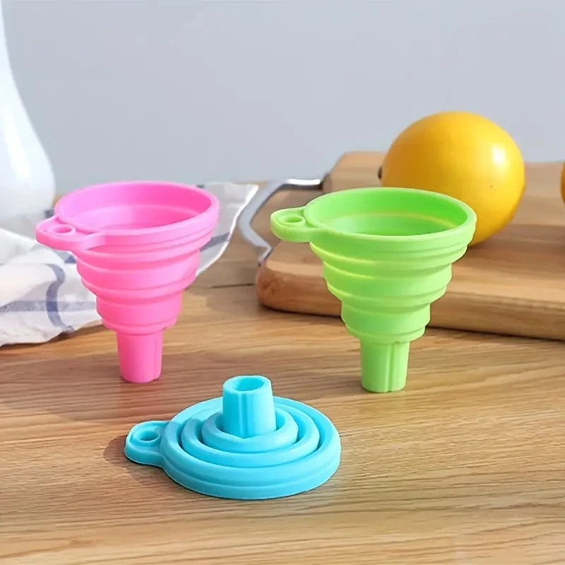 Foldable Funnel Silicone Portable Mini Funnels For Fuel Hopper Beer Oil Leak Household Liquid Dispenser Kitchen Accessories