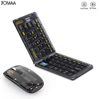 Jomaa teclado inalámbrico plegable transparente teclado Bluetooth con ratón teclado de viaje plegable para ordenador inteligente