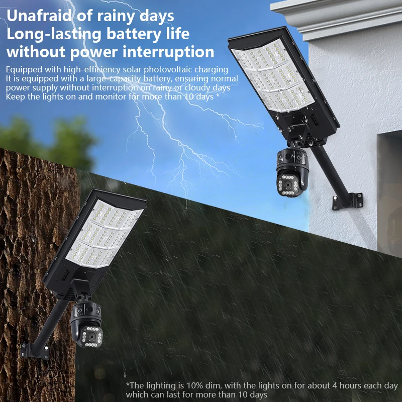 KERUI 4MP 2 في 1 كاميرا إضاءة الشوارع لوحة طاقة شمسية أمن الحركة البشرية عدسة مزدوجة كاميرا خارجية 4G مراقبة بالطاقة الشمسية CCTV