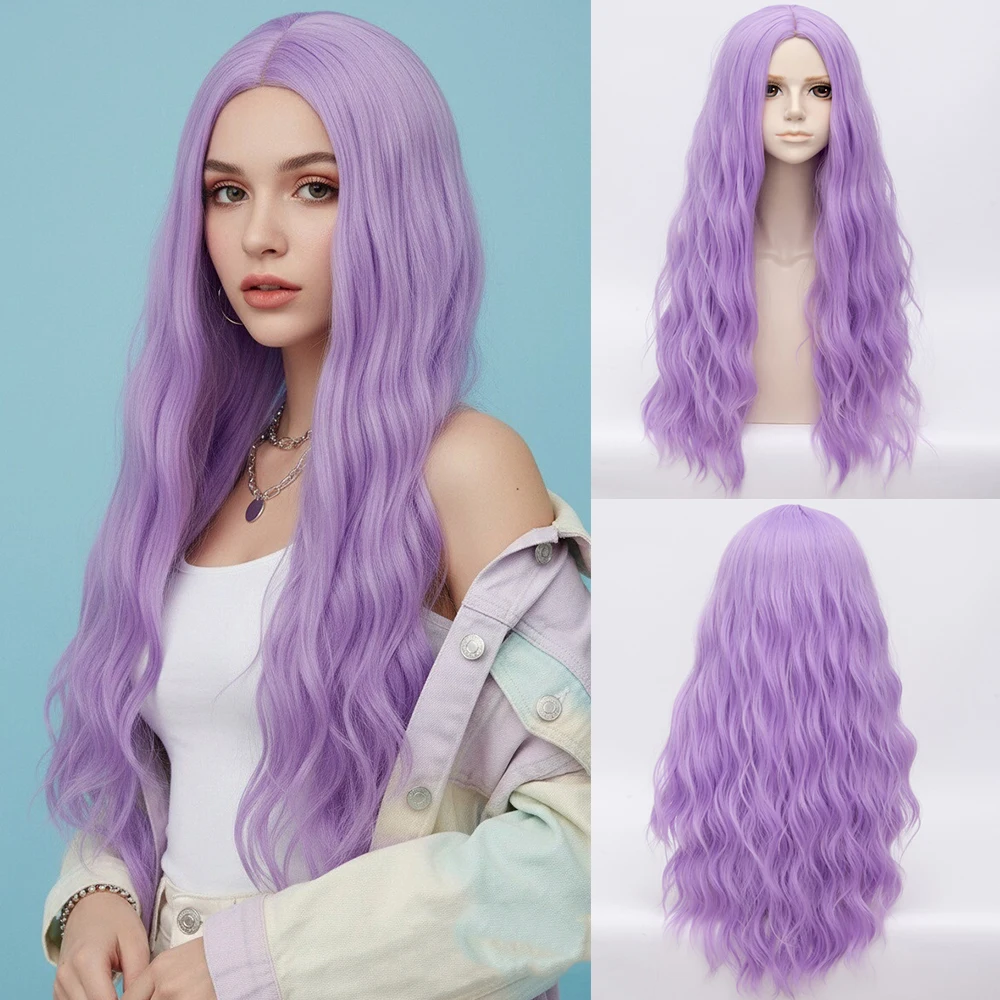 

Синтетический короткий вьющийся фиолетовый парик с челкой для женщин, повседневная вечеринка, косплей, накладные волосы Лолиты, термостойкие