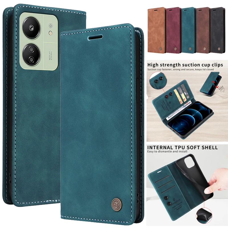 Portafoglio Flip Case on per Xiaomi Redmi Note 13 4G Note13 Pro Plus 13C 5G Cover custodie supporto magnetico in pelle borse protettive per telefono