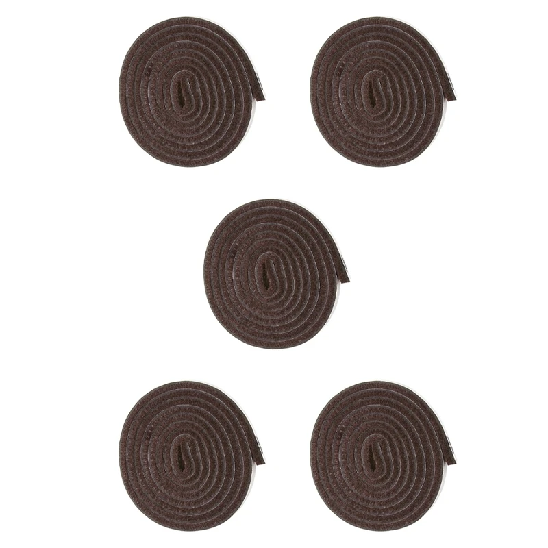 5X Self-Stick Heavy Duty Felt Strip Roll For Hard Surfaces (1/2 Inch X 60 Inch), Brown