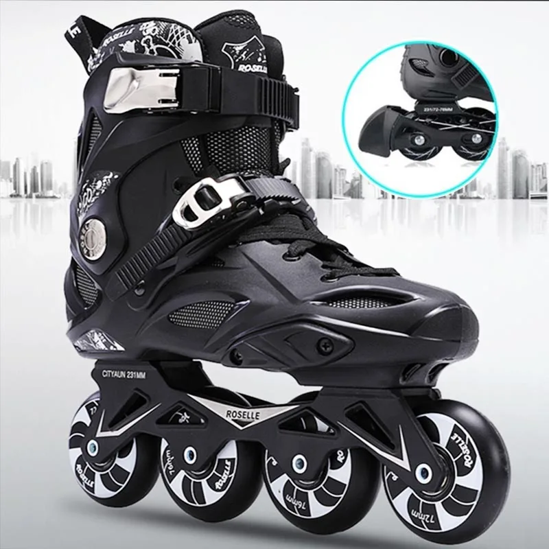 

JK Skate Adults Inline Skates Freestyle Slalom Roller Skating Boots Rocked Wheels Skate Patines for Women Men