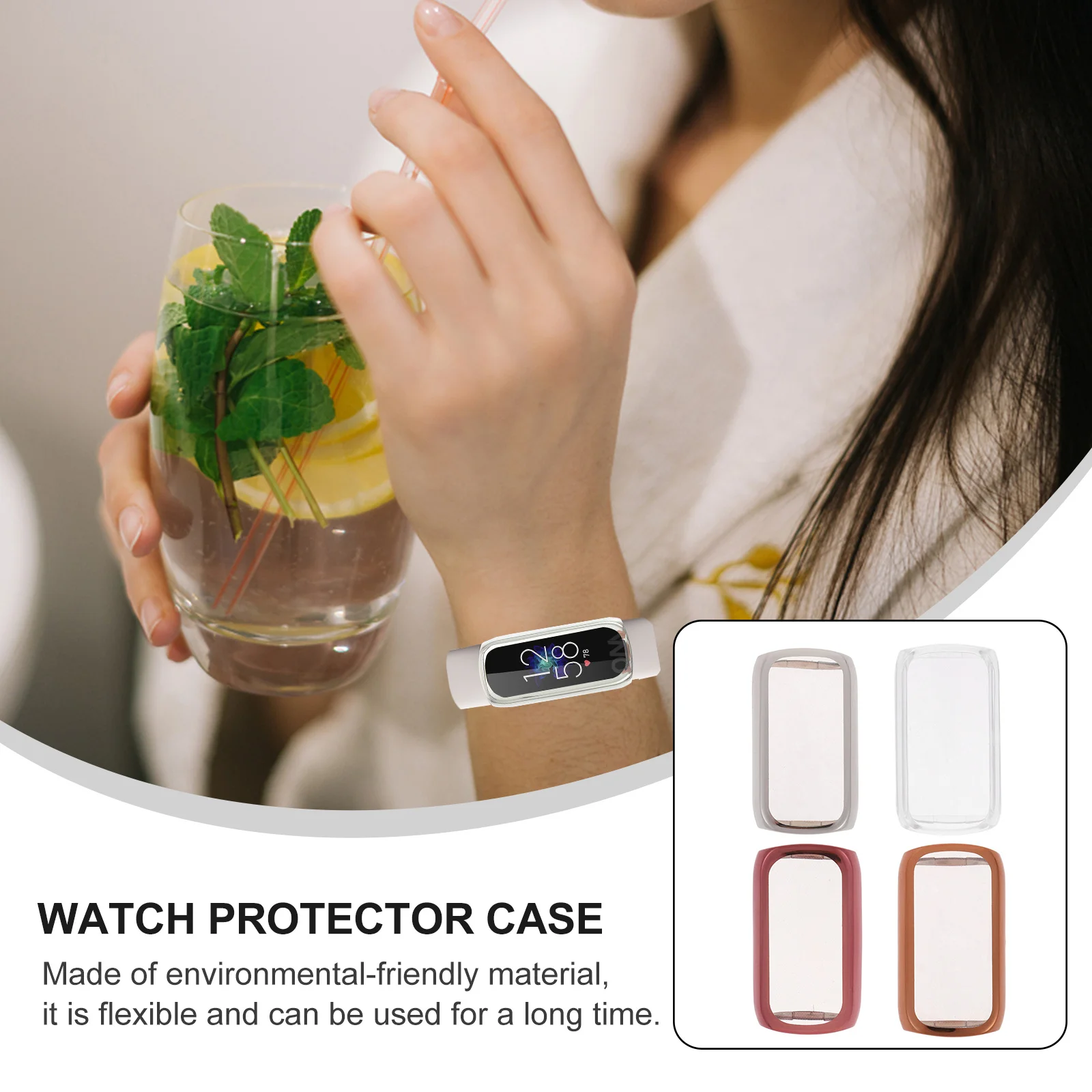 4 قطع من غطاء شاشة الساعة المضاد للخدش، واقي ناعم من مادة البولي يوريثان الحراري لعلبة الساعة الواقية ذات القطع الدقيق للاستخدام اليومي