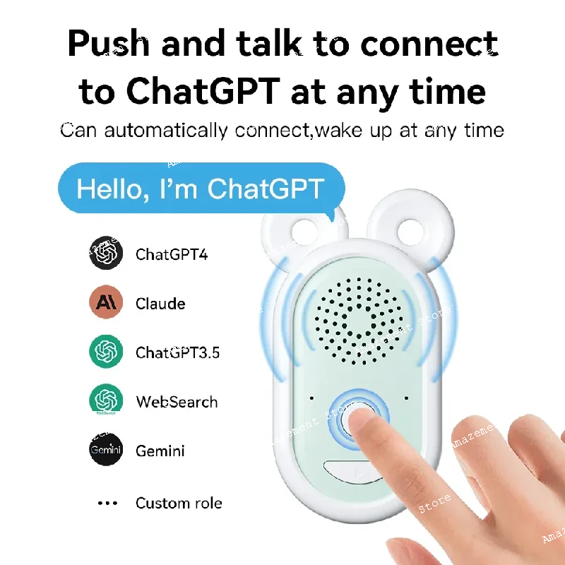 لاسلكي OpenAi Chat Gpt Chatgpt4.0 تشغيل Wi-Fi نماذج AI مترجم ذكي ميكروفون ذكي مع مكبرات الصوت