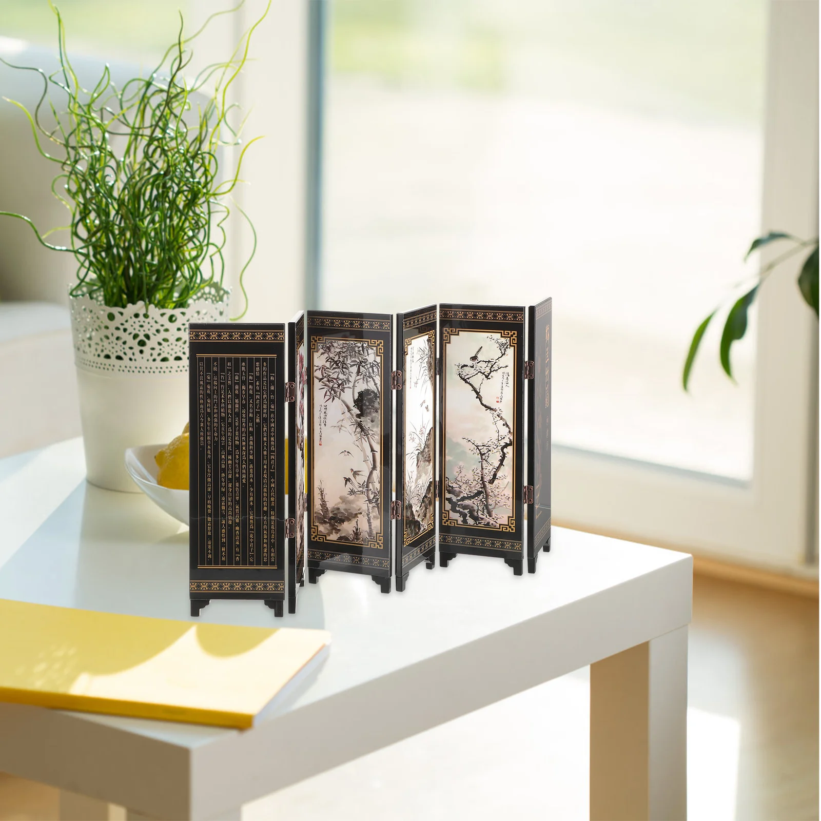 

Decorative Screen Ornaments Room Divider Wall with Shelves Partition Changing Dividers Home