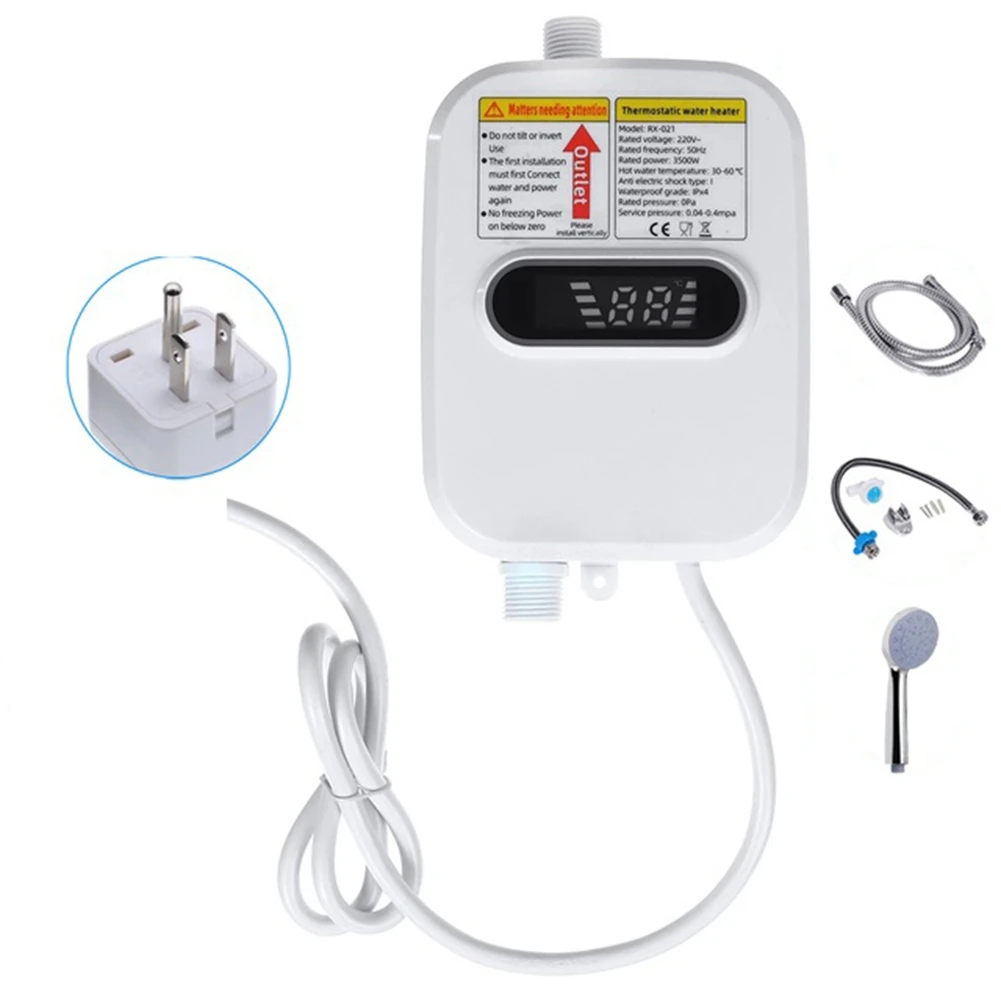 전기 추수 없는 순간 온수 히터, 욕실 수도꼭지 난방, 3 초 순간 난방, 미국 플러그, 3500W, 110V