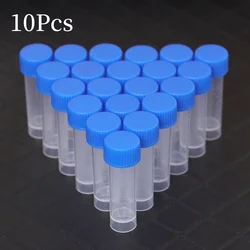 10Pcs 5ml Plastic Screw Cap Flat Bottom Centrifuge Test Tube with Scale Free-standing Centrifugal Tubes Sample Lab Fittings