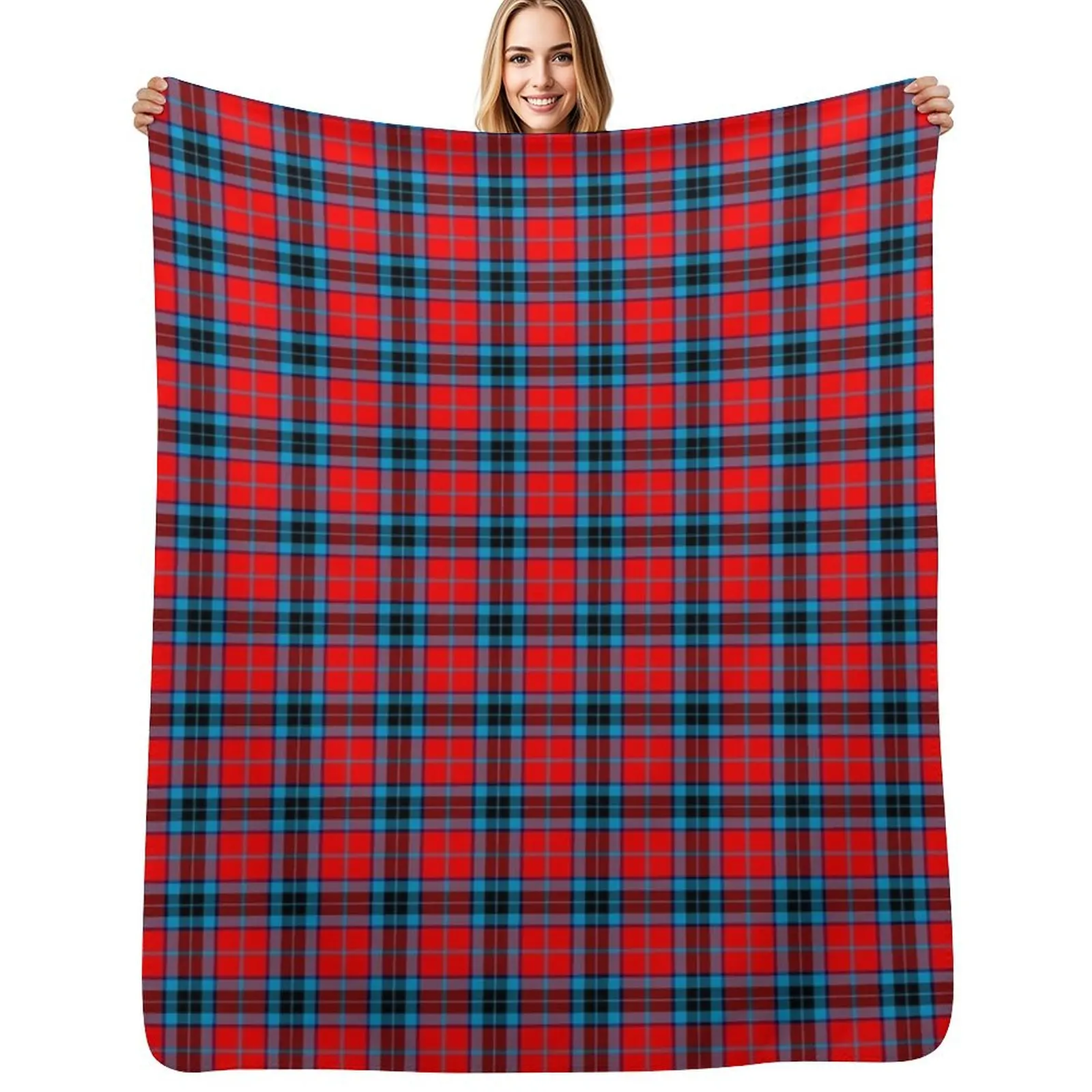 MacTavish Modern Tartan Throw Blanket All Season Soft Lightweight Blanket for Home