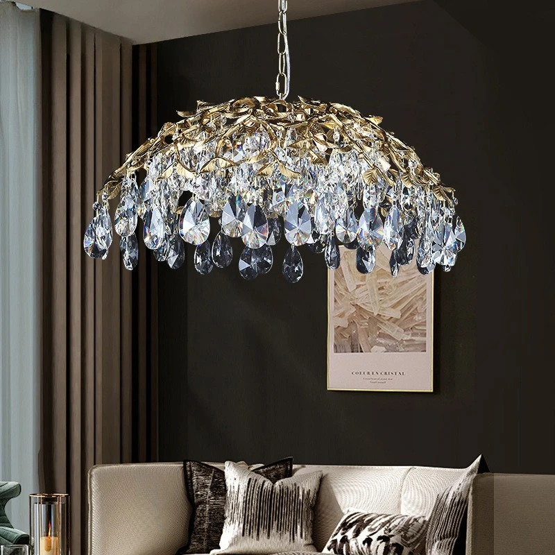 

Living room crystal chandelier creative luxury high sense 2025 new French American bedroom