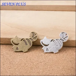 20 Pieces/Lot 19mm*29mm Alloy Material Palm Civet Charm Small Metal Cat Animal Charms For Jewelry Making