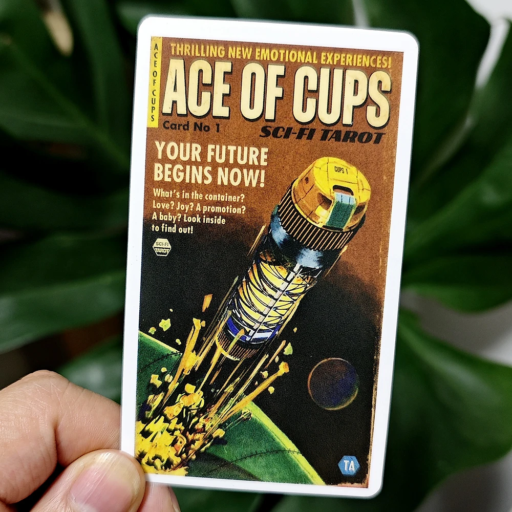 Cartas de tarô com 78 peças baseadas no sistema Rider Waite Tarô de ficção científica de Todd Alcott, baralho de tarô com tema de ficção científica, 10,3 * 6 cm