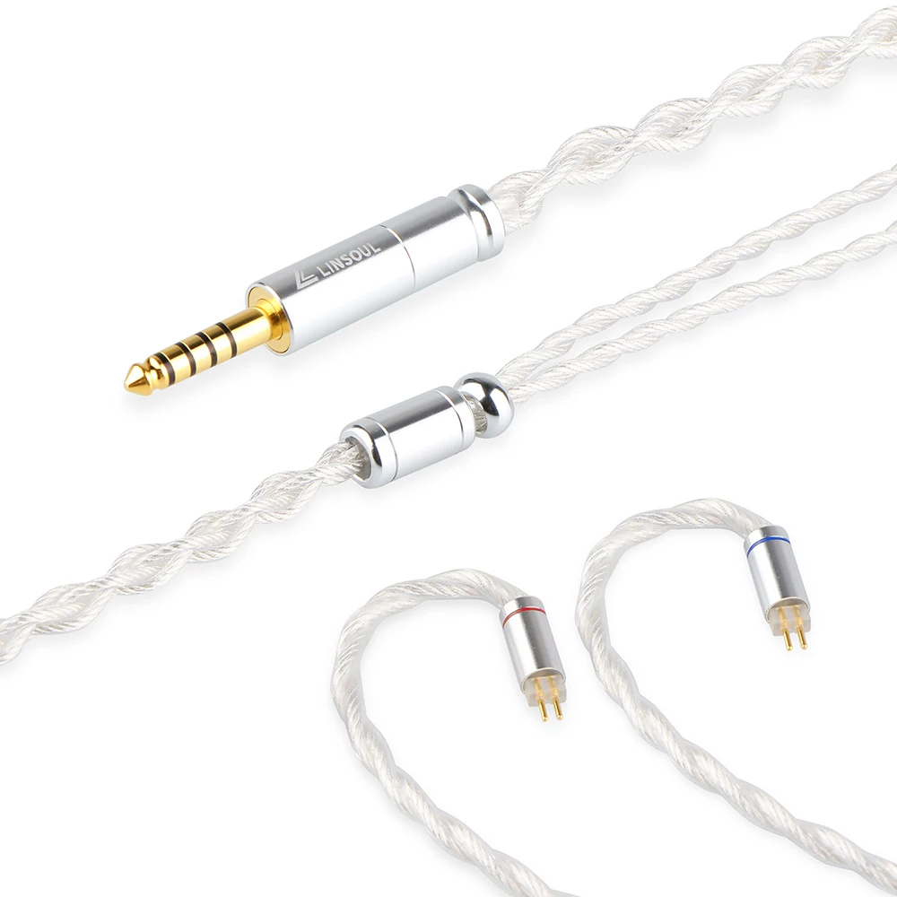 Linsoul XC01 4-ستراند واحد النحاس الفضة مطلي Litz HiFi الصوت كابل مع Swappable 2.5 مللي متر/3.5 مللي متر/4.4 مللي متر موصلات