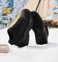 361 Degrees Men Running Shoes New Plus Velvet Warm Non-Slip Comfort Elastic Mountaineering Jogging Male Sneakers 672442230B