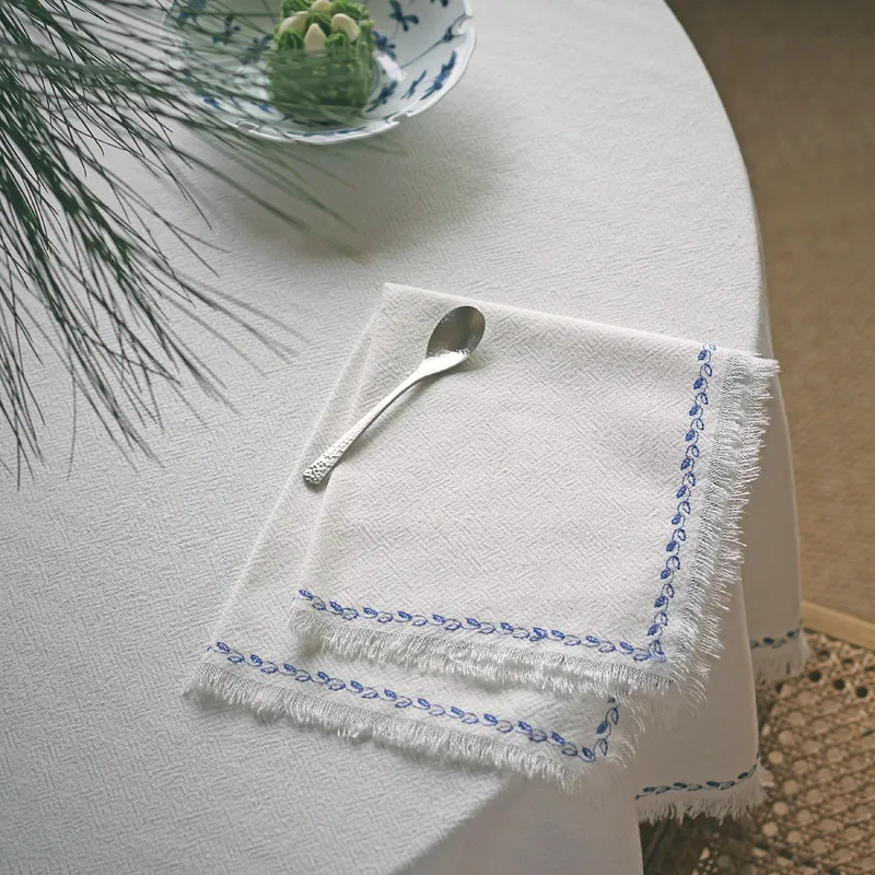 

2 шт. 35x35 см, толстые салфетки из арабеск-рами и хлопка, французский лён, однотонные, в западном стиле, для чая, полотенце, платок