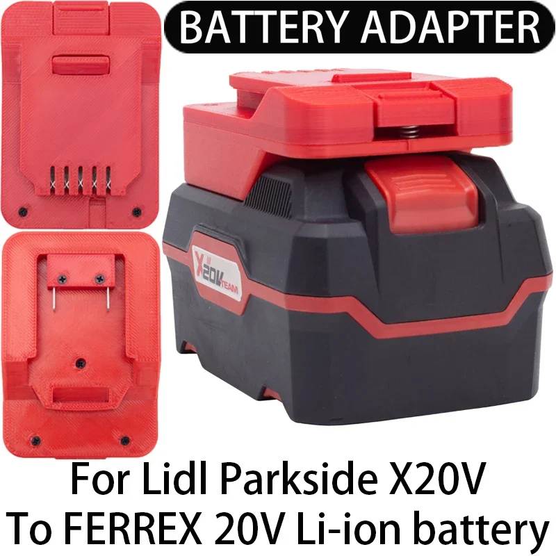 Adaptador/conversor para ferramenta de íon-lítio FERREX 20V para Lidl Parkside X20V adaptador de bateria de íon-lítio acessórios para ferramentas elétricas