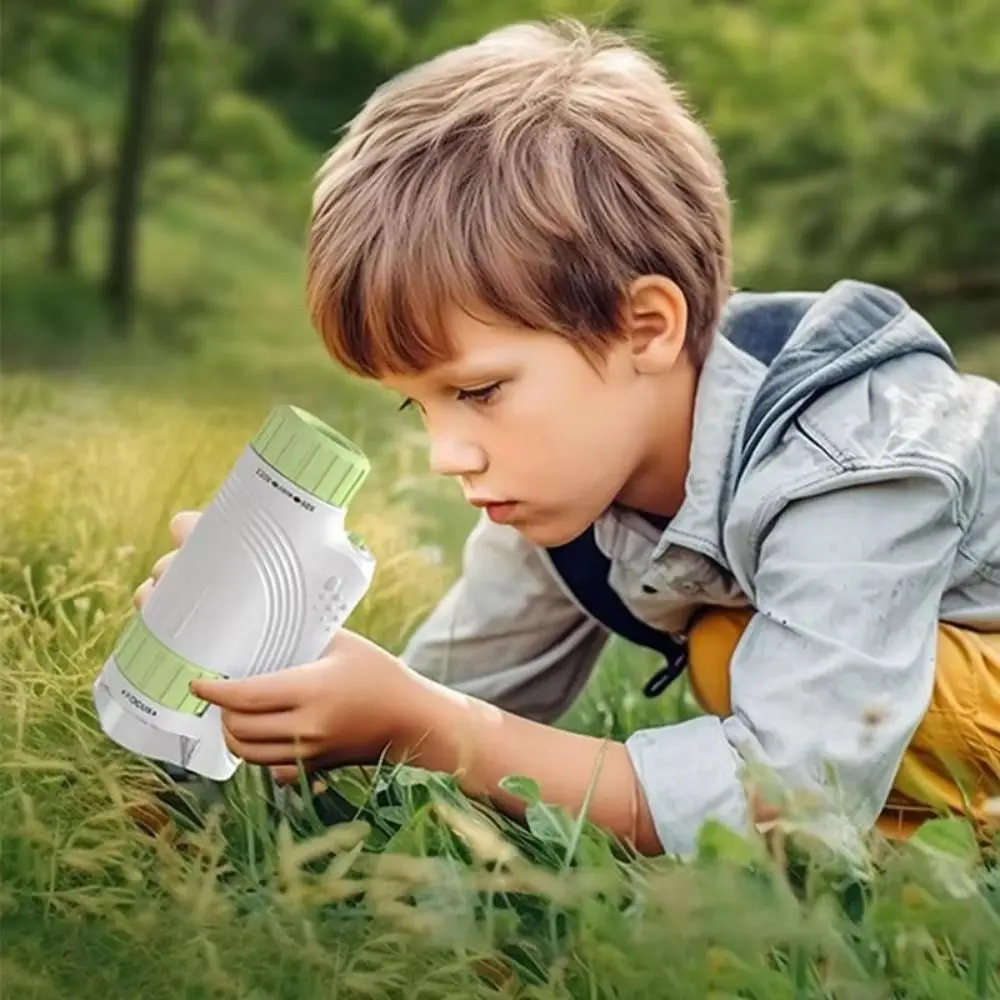 Microscope portatif 60x-120x, jouet détachable avec dragonne, Microscope de poche pour enfants, améliore la Base rotative cognitive