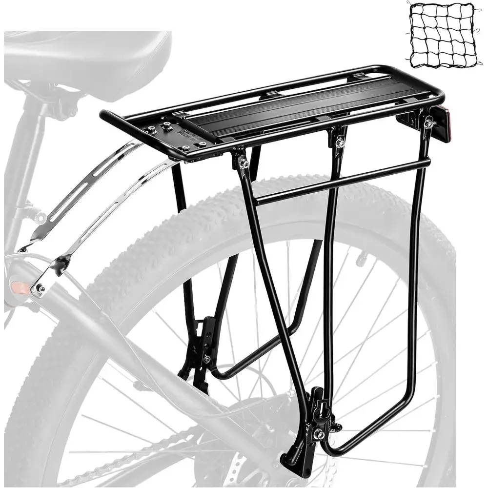 

Extended Arm Bike Rack with Reflector and Cargo Net, Fits 26-29 and 700c Tires