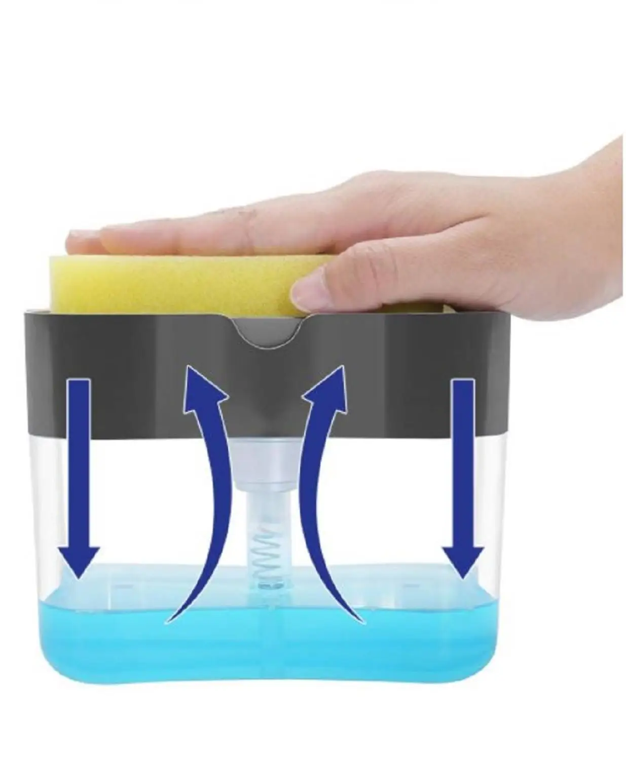 Dispensador de jabón líquido para fregado, caja de jabón líquido, organizador de bomba, dispensador de jabón de cocina, esponja